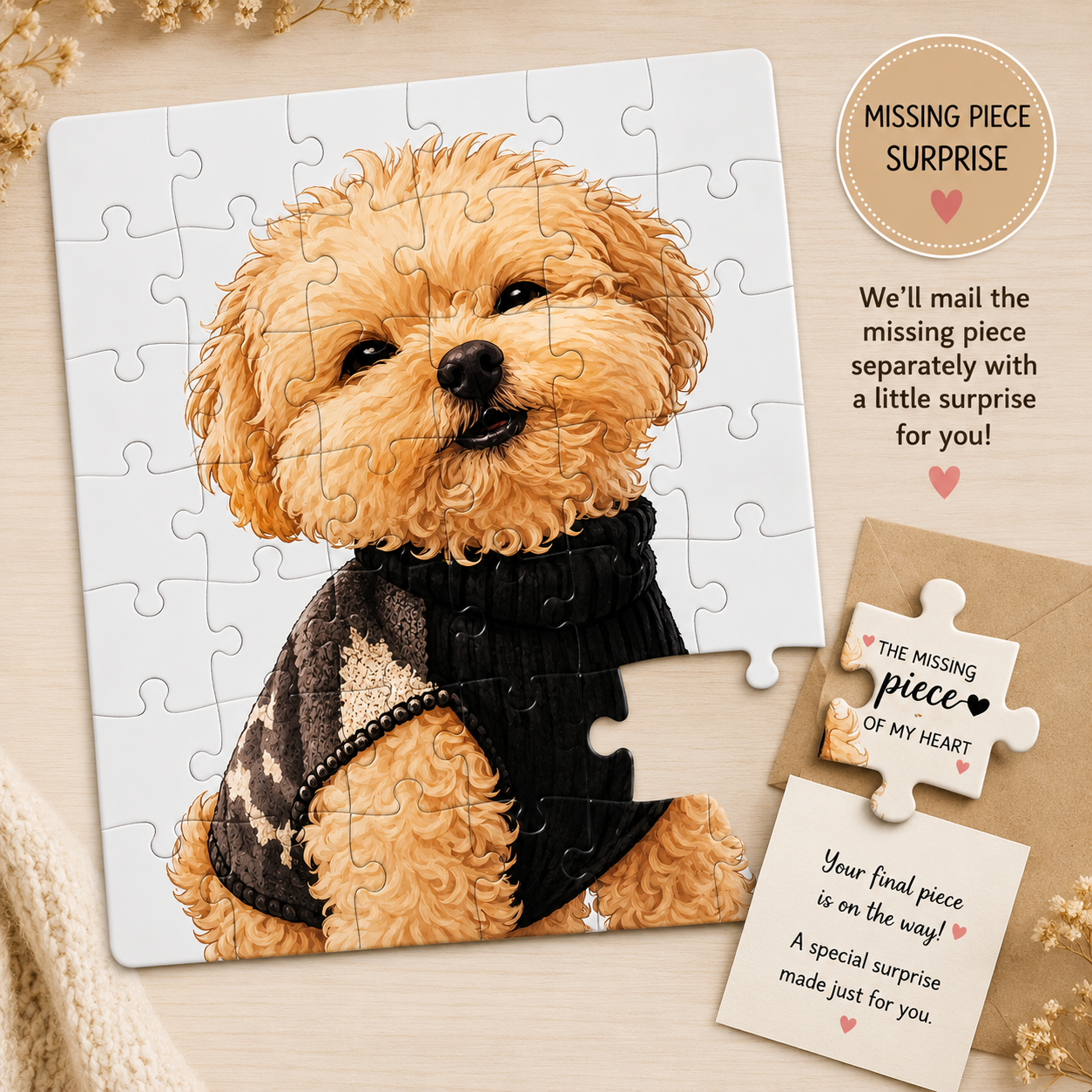 Custom Cartoon Pet Puzzle – Personalized Pet, Owner or Family Photo Puzzle