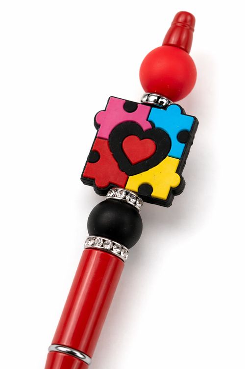 Autism Awareness Beaded Pen | Handmade Gift | Teacher Gift | Sensory Friendly | Meaningful Desk Accessory