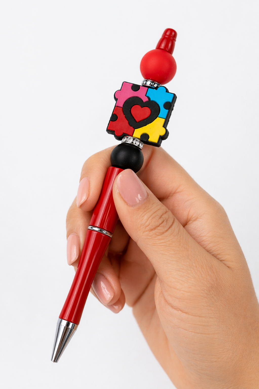 Autism Awareness Beaded Pen | Handmade Gift | Teacher Gift | Sensory Friendly | Meaningful Desk Accessory