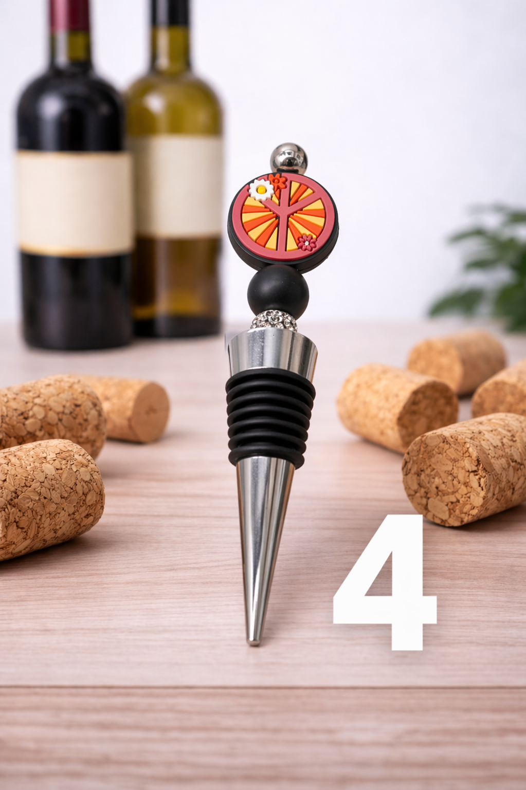 Retro Wine Bottle Stopper – Colorful Vintage Style Wine Plug | Leak Proof Reusable Bar Accessory | Gift for Wine Lovers
