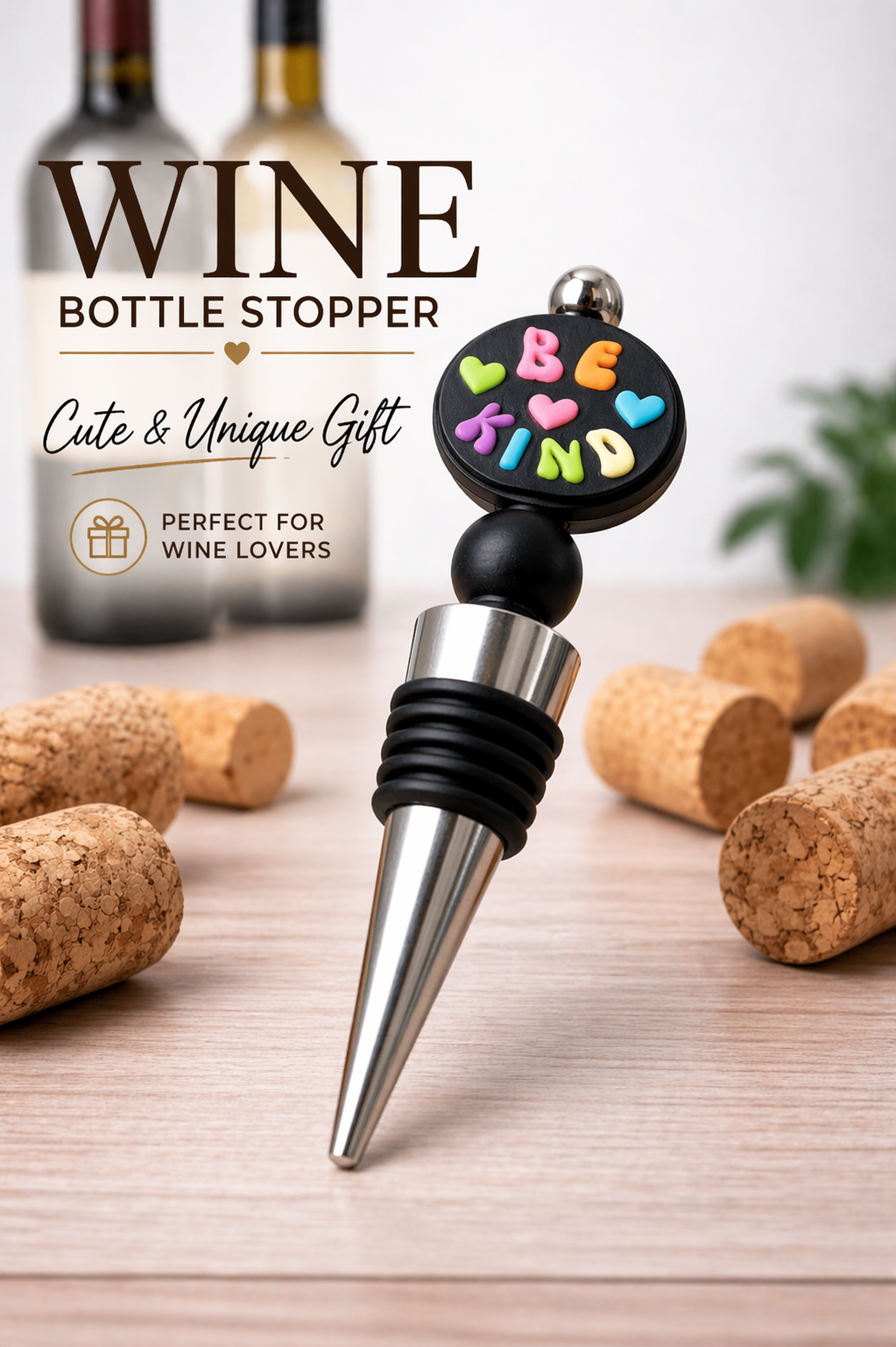 Retro Wine Bottle Stopper – Colorful Vintage Style Wine Plug | Leak Proof Reusable Bar Accessory | Gift for Wine Lovers