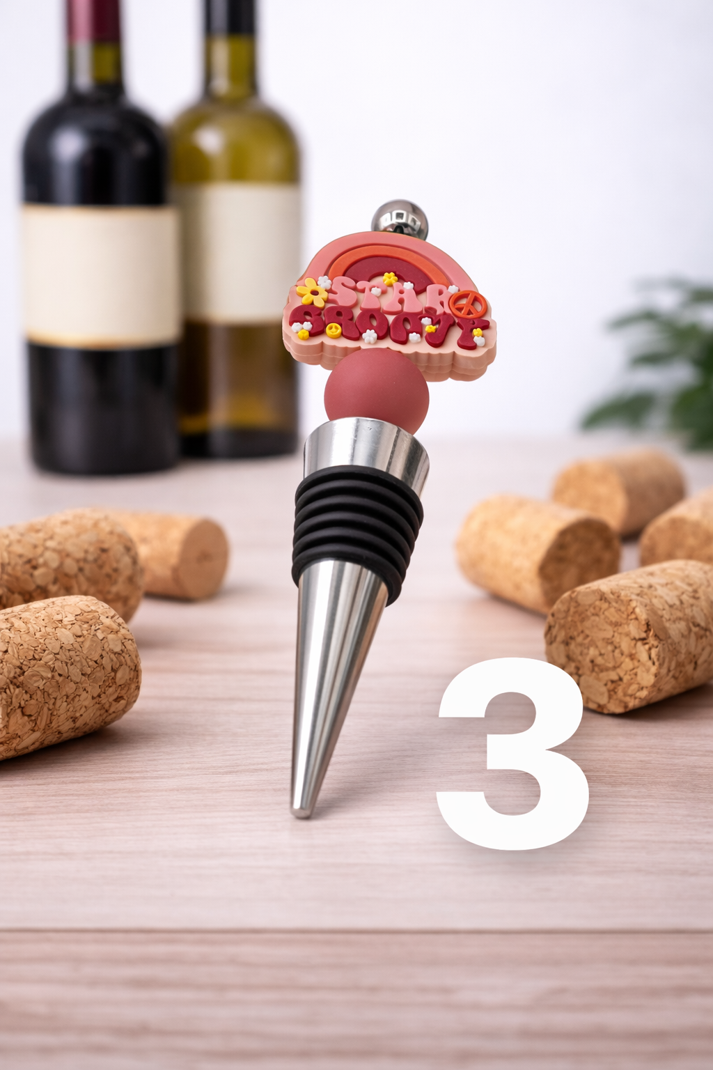 Retro Wine Bottle Stopper – Colorful Vintage Style Wine Plug | Leak Proof Reusable Bar Accessory | Gift for Wine Lovers