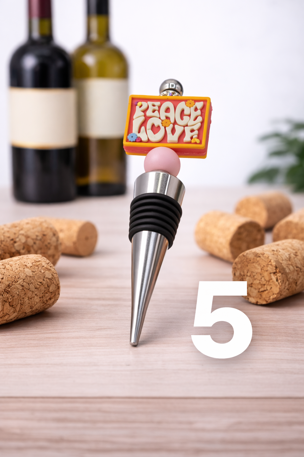 Retro Wine Bottle Stopper – Colorful Vintage Style Wine Plug | Leak Proof Reusable Bar Accessory | Gift for Wine Lovers
