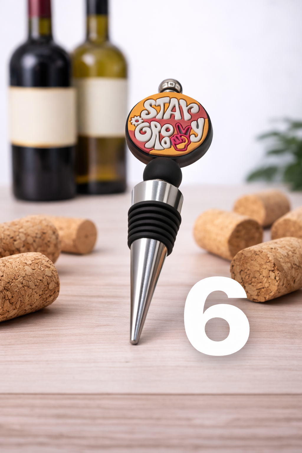Retro Wine Bottle Stopper – Colorful Vintage Style Wine Plug | Leak Proof Reusable Bar Accessory | Gift for Wine Lovers