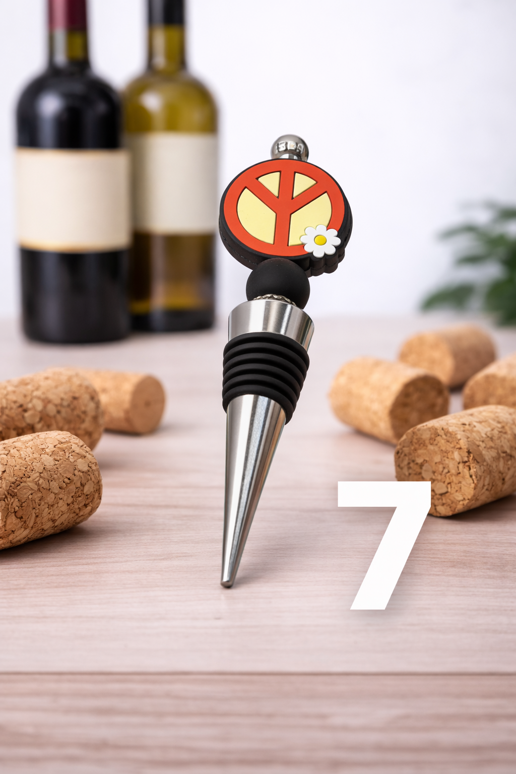 Retro Wine Bottle Stopper – Colorful Vintage Style Wine Plug | Leak Proof Reusable Bar Accessory | Gift for Wine Lovers