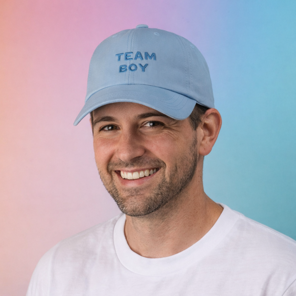 Gender Reveal Hat Set – Team Boy, Team Girl & Keeper of the Gender | Baby Reveal Party Caps