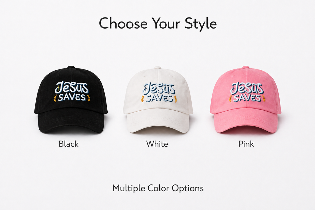 Jesus Saves Embroidered Hat – Christian Faith Cap