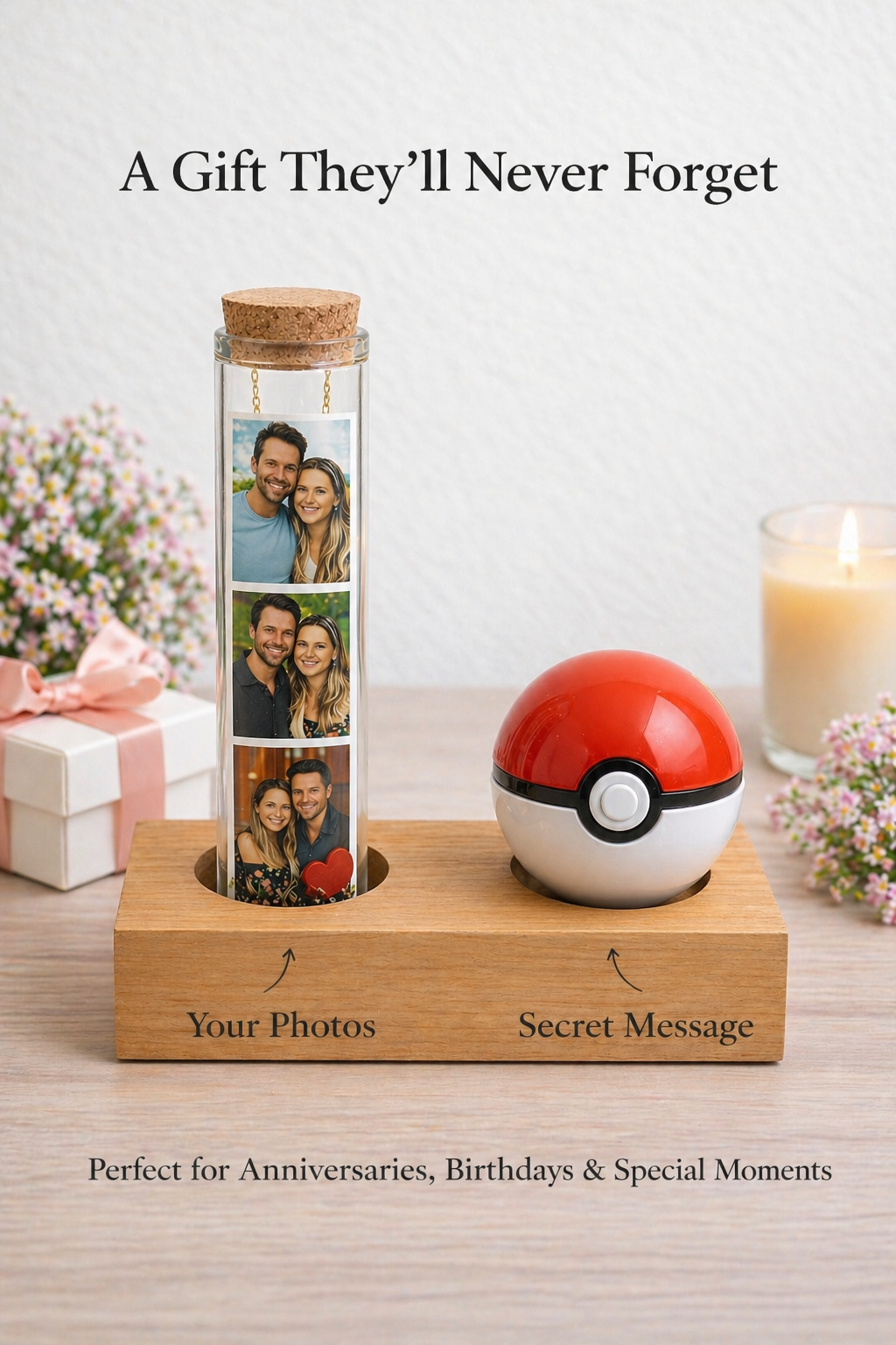 Poké Ball Surprise Gift Box – Hidden Message Capsule Gift for Him or Her | Custom Secret Message Gift | Romantic or Fun Reveal