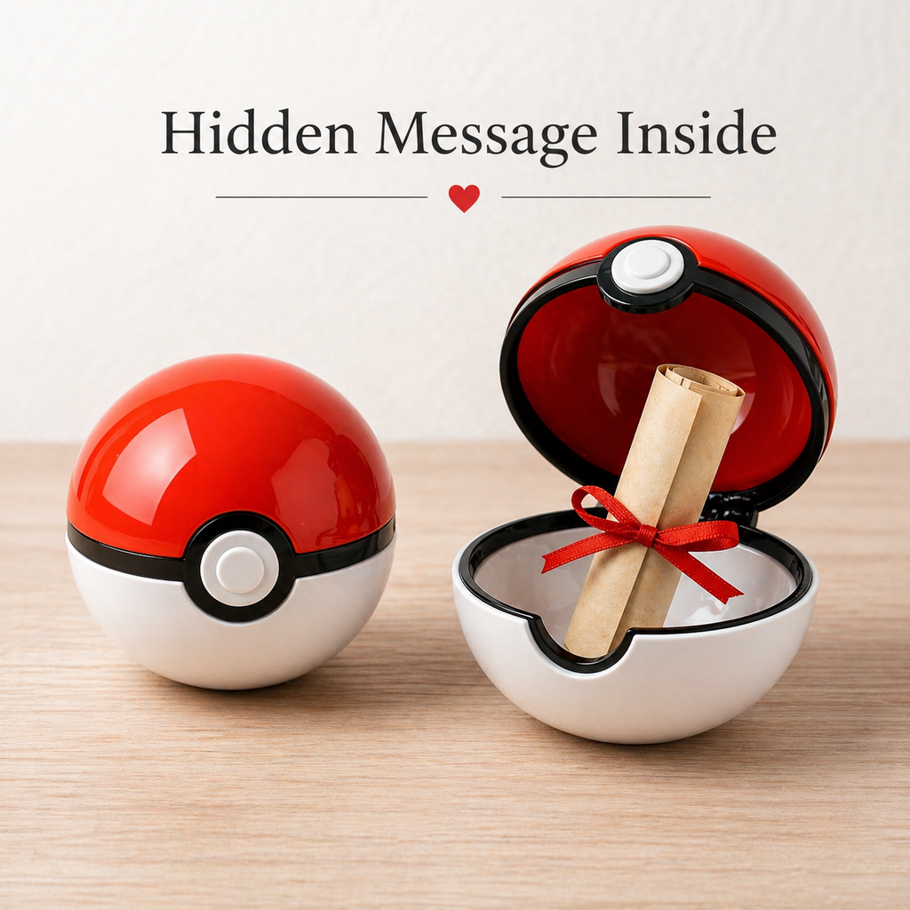 Poké Ball Surprise Gift Box – Hidden Message Capsule Gift for Him or Her | Custom Secret Message Gift | Romantic or Fun Reveal