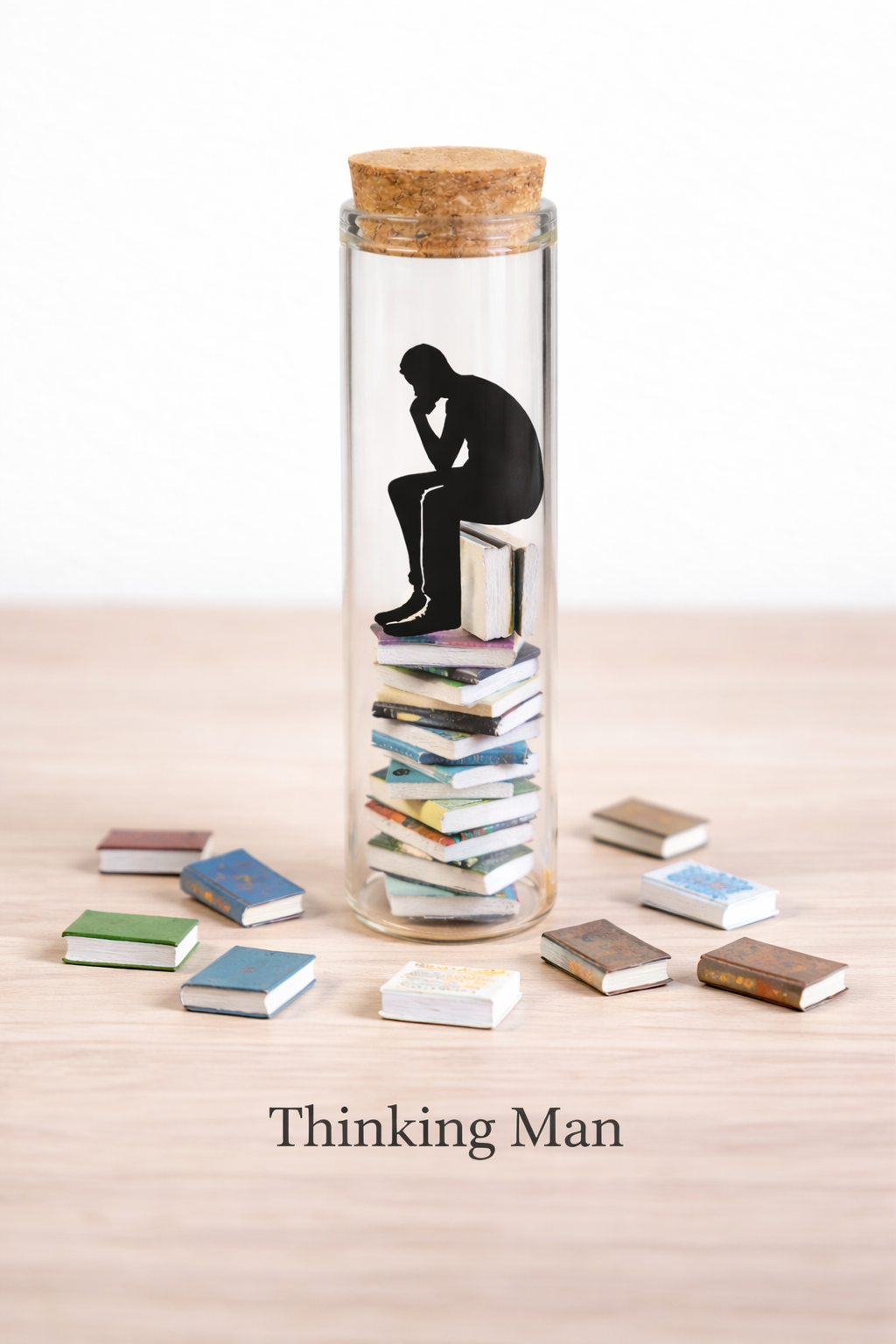 book lover gift aesthetic bottle with miniature books