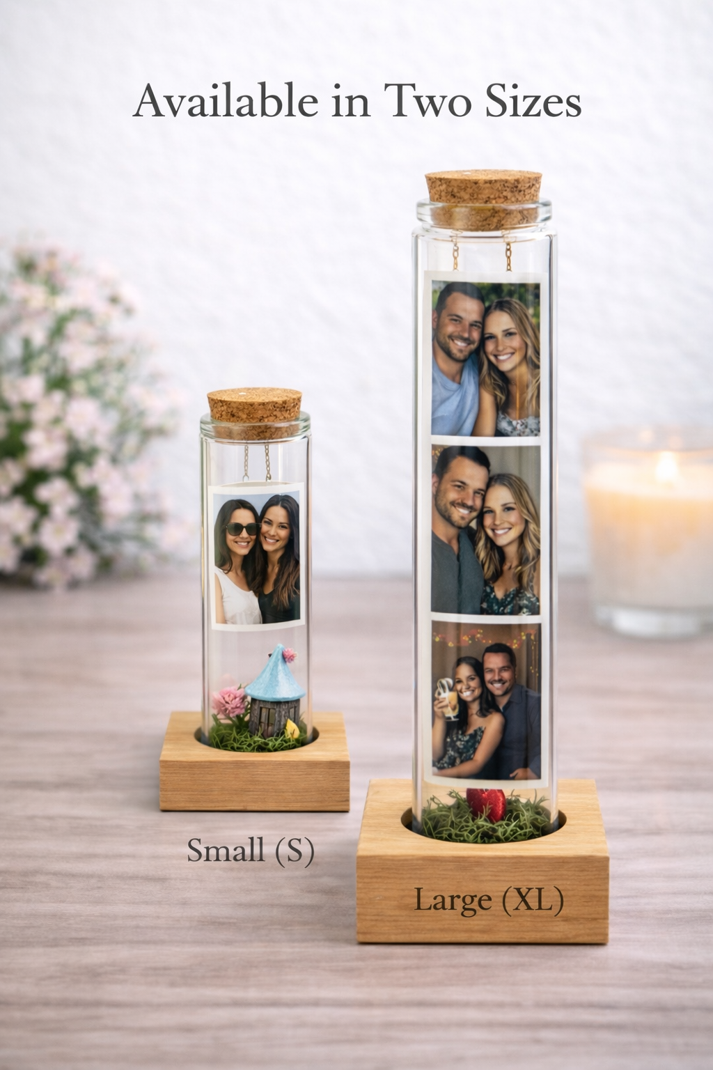 Personalized Photo Bottle XL – Custom Memory Jar Gift for Couples, Anniversary & Family Keepsake