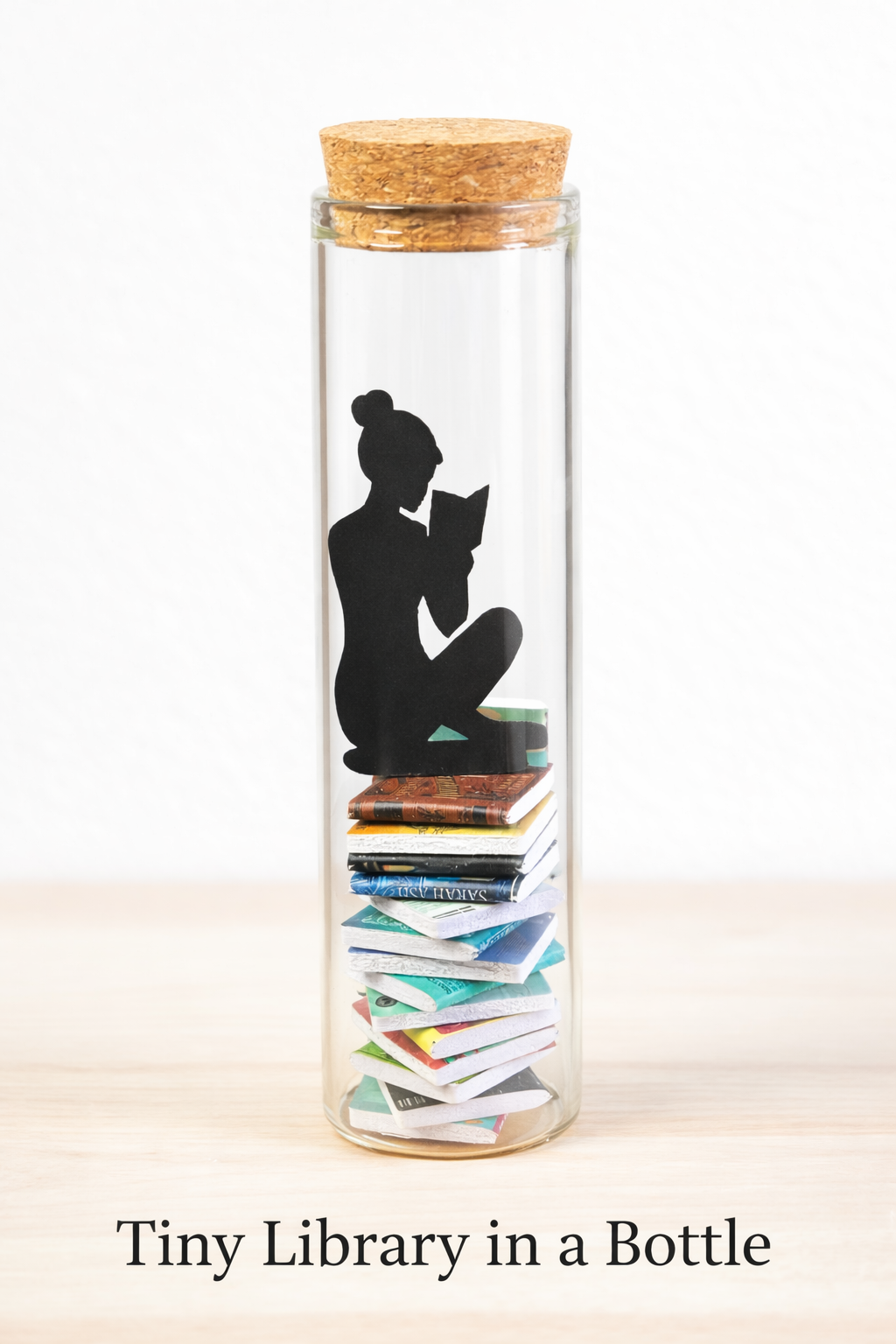 tiny books in glass bottle creative gift for readers