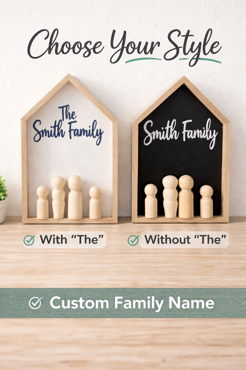 custom family name sign wooden house decor personalized