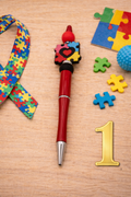 Autism Awareness Beaded Pen | Handmade Gift | Teacher Gift | Sensory Friendly | Meaningful Desk Accessory