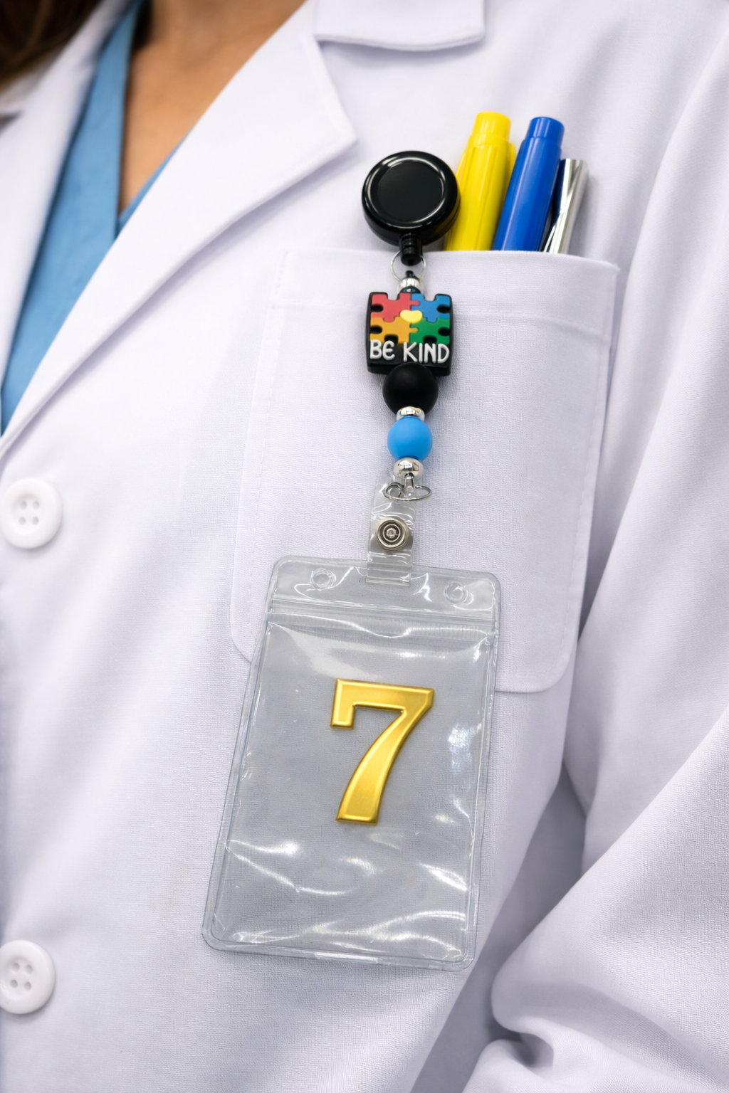 Autism Badge Reel, Retractable ID Holder, Nurse Badge Reel, Teacher Gift, Autism Awareness, Cute Badge Reel, Medical Badge