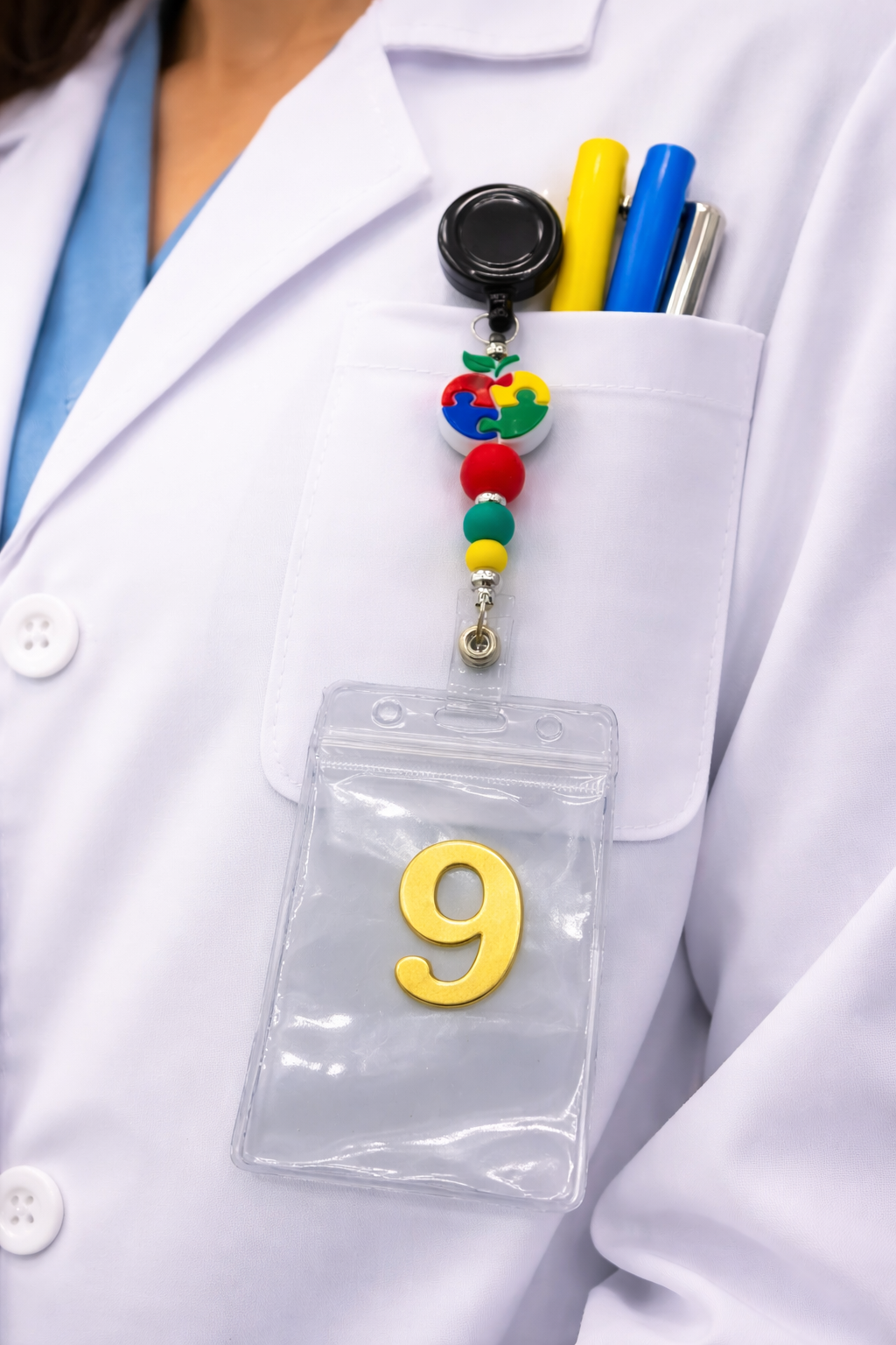 Autism Badge Reel, Retractable ID Holder, Nurse Badge Reel, Teacher Gift, Autism Awareness, Cute Badge Reel, Medical Badge