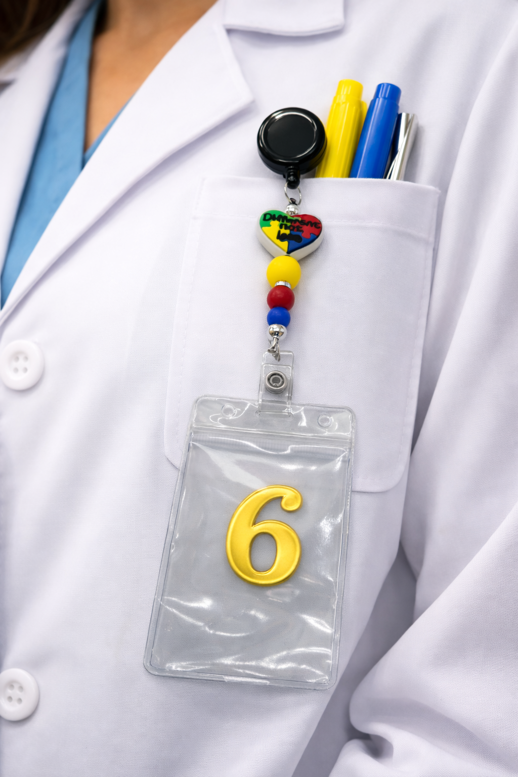 Autism Badge Reel, Retractable ID Holder, Nurse Badge Reel, Teacher Gift, Autism Awareness, Cute Badge Reel, Medical Badge