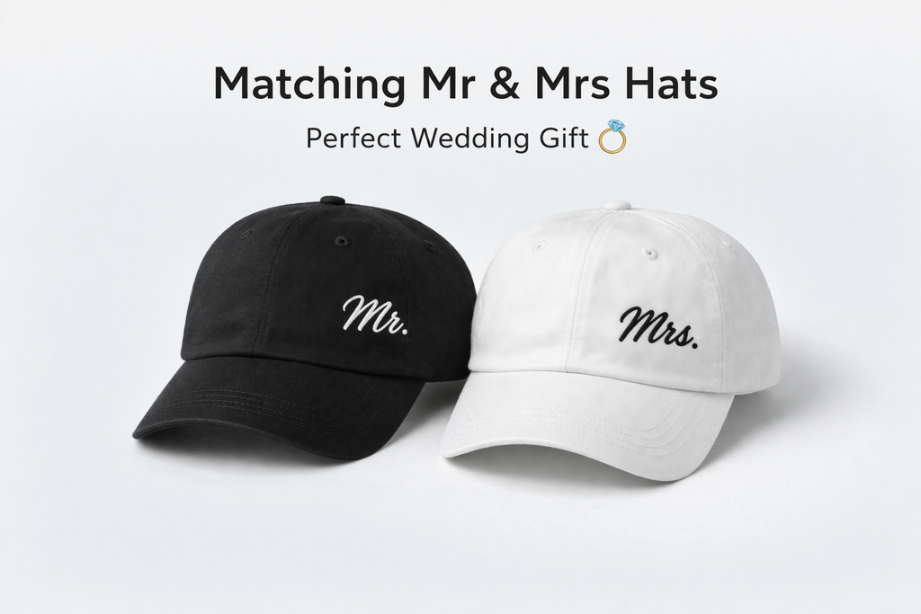 Mr & Mrs Matching Hats – Embroidered Couple Caps
