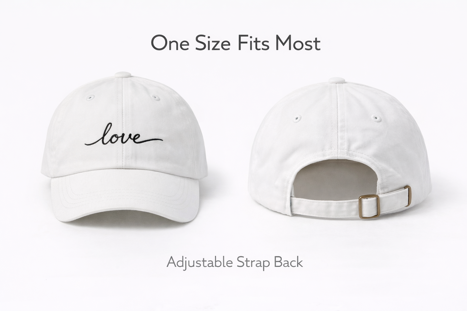Faith Love Hope Hats – Minimalist Inspirational Caps | One Size Adjustable