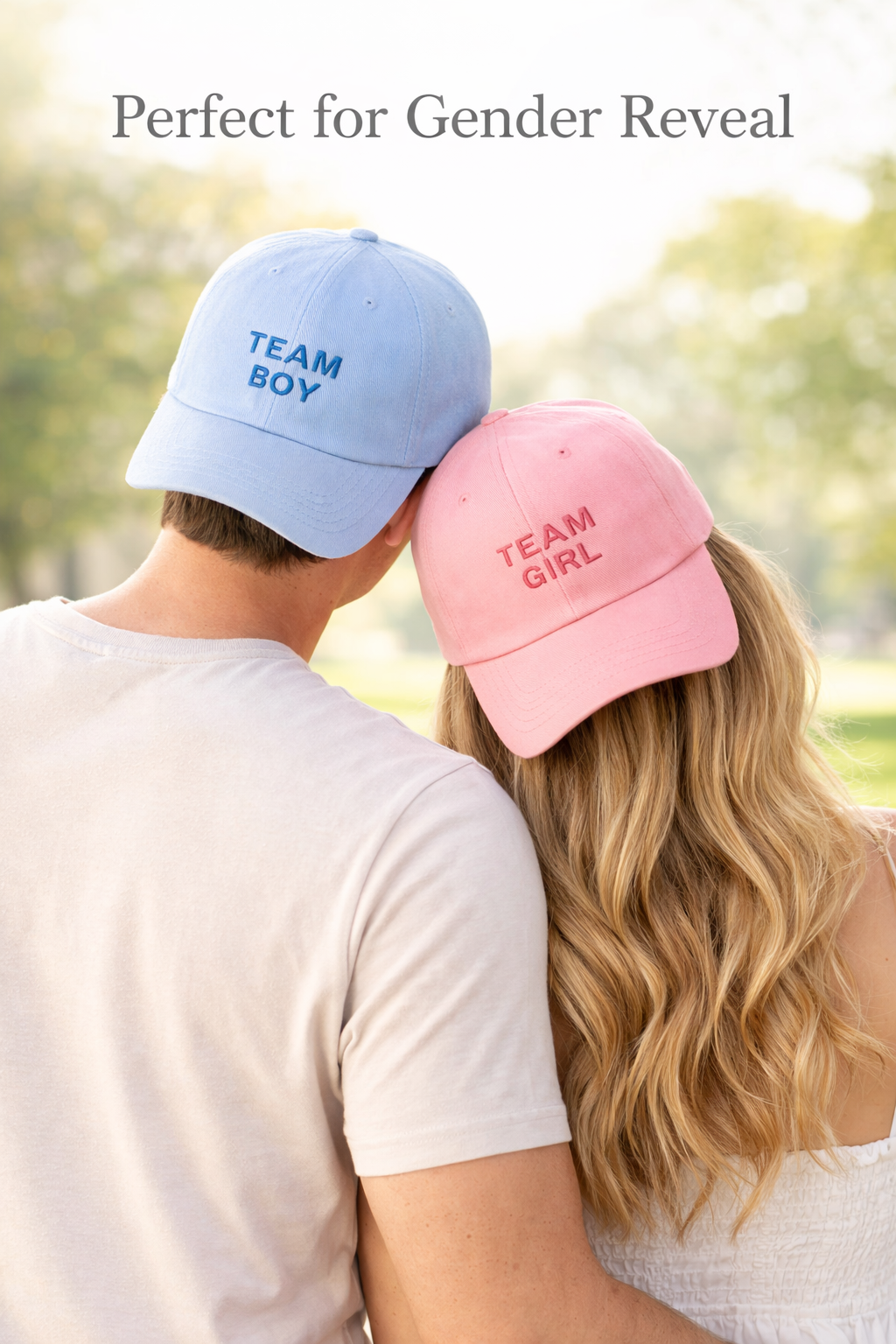 Gender Reveal Hat Set – Team Boy, Team Girl & Keeper of the Gender | Baby Reveal Party Caps