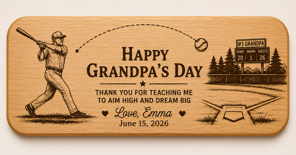 Personalized Wooden Bottle Opener Gift for Dad or Grandpa