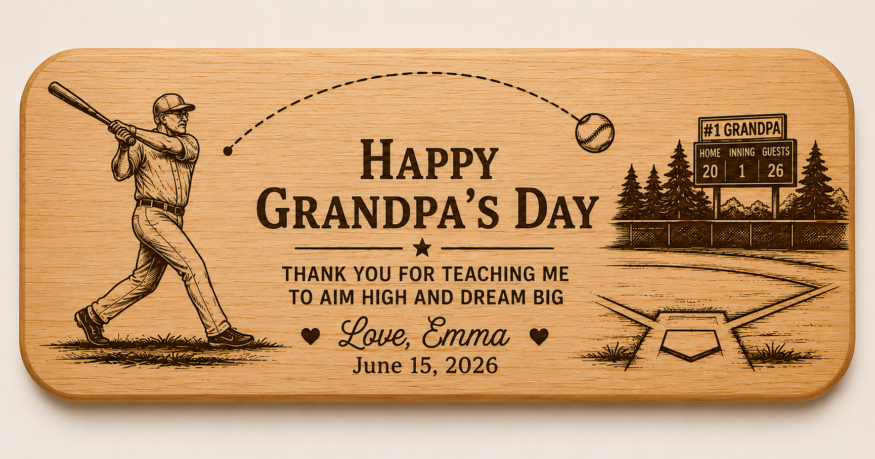 Personalized Wooden Bottle Opener Gift for Dad or Grandpa