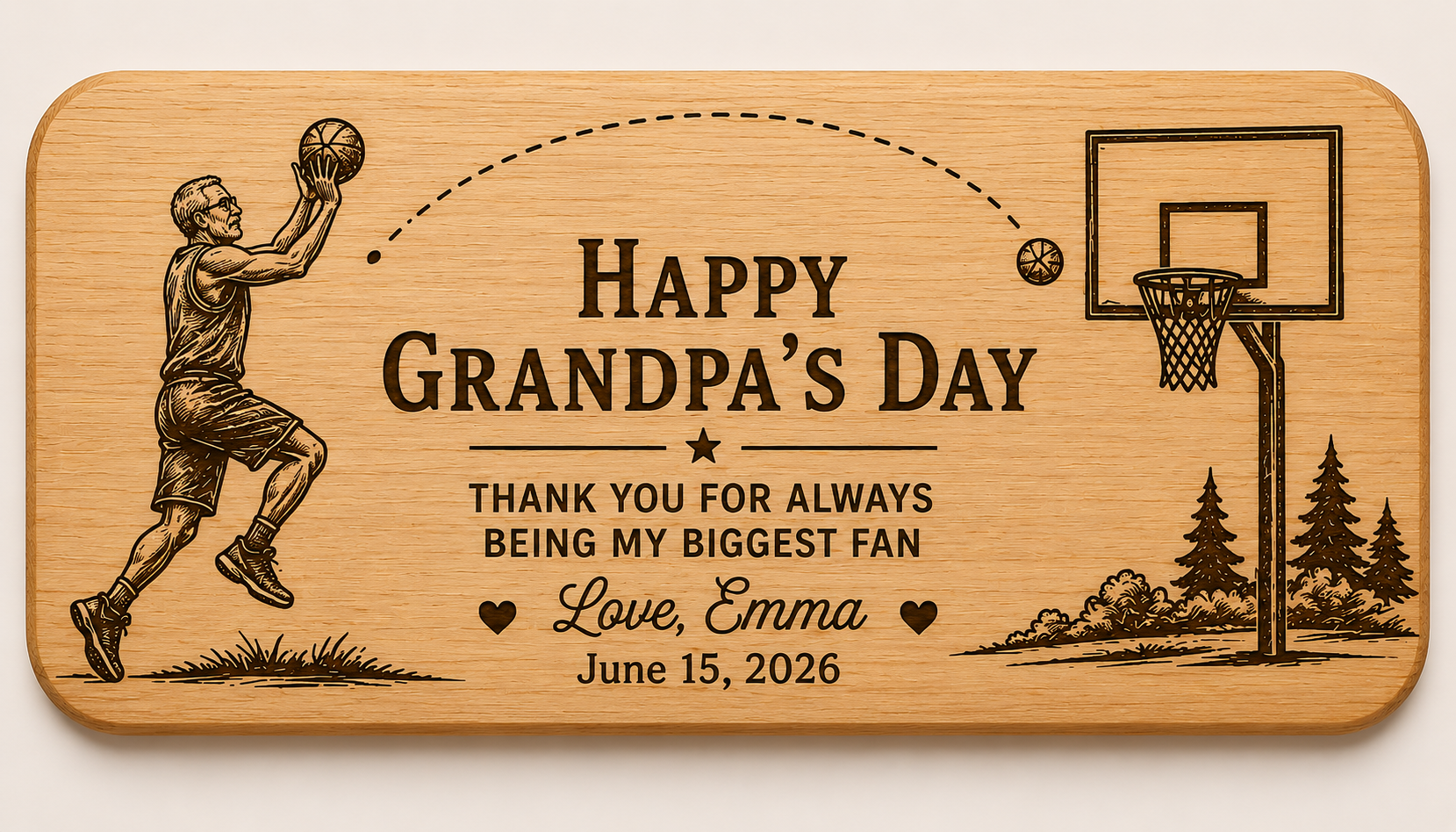 Personalized Wooden Bottle Opener Gift for Dad or Grandpa