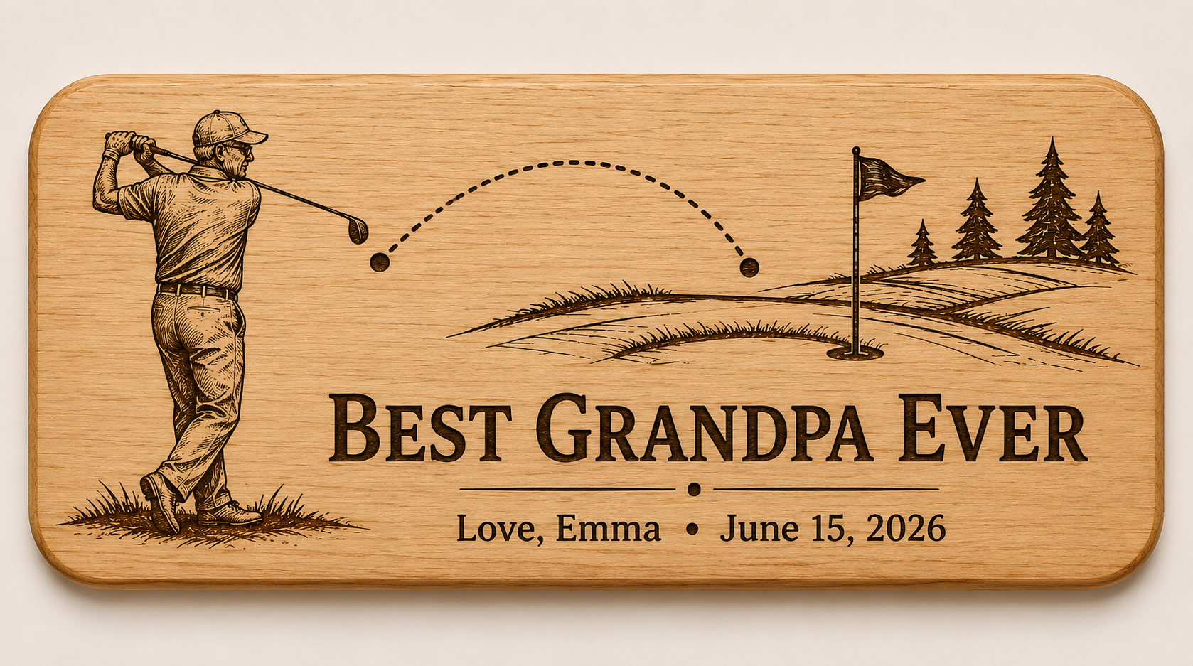 Personalized Wooden Bottle Opener Gift for Dad or Grandpa