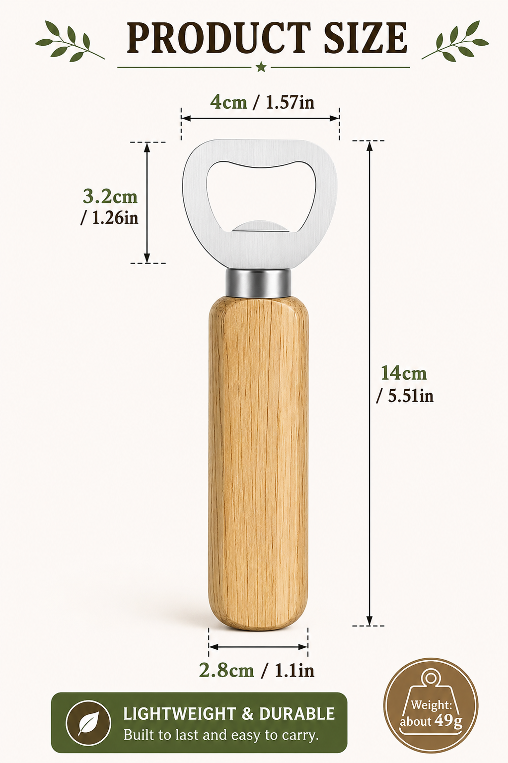 Personalized Wooden Bottle Opener Gift for Dad or Grandpa